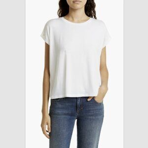 Eileen Fisher White Crewneck Boxy T-Shirt